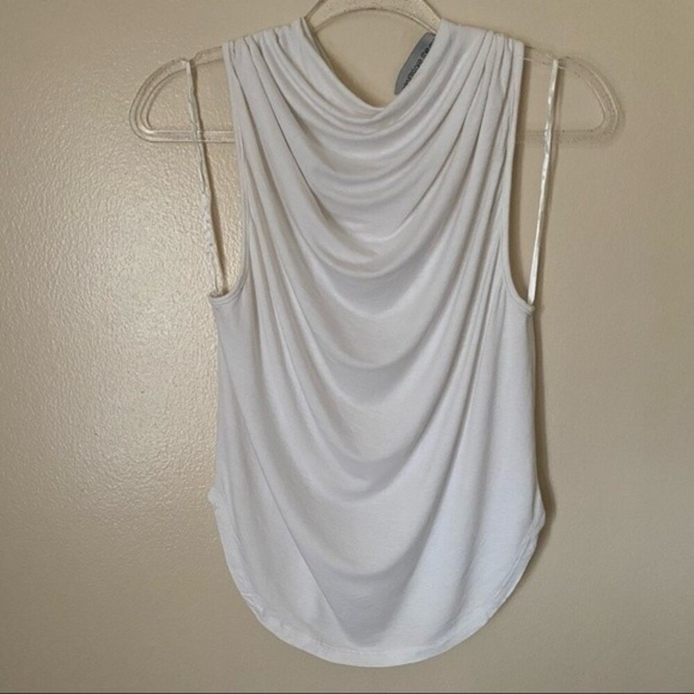 Blessed are the Meek Women's Size 4 White Cowl Neck Sleeveless Blouse